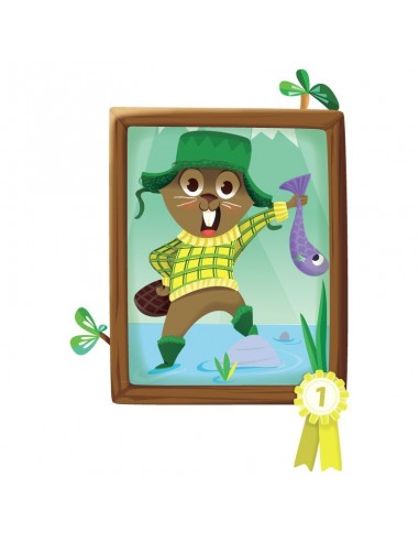 Stickers Forêt,Sticker enfant: Trophée de pêche castor