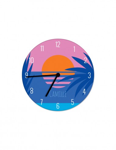 Horloge enfant personnalisable : Pioupiou coucher de soleil