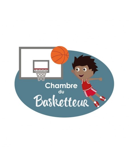 Chambre Enfant Bleu,Sticker de porte Enfant: Basketteur