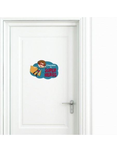 Chambre Enfant Bleu,Sticker de porte Enfant: Super Héros