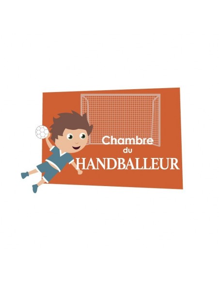 Chambre Enfant Bleu,Sticker de porte Enfant: Handballeur