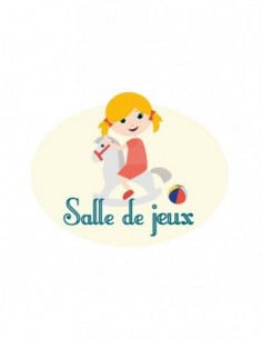 Plaques de porte,Sticker de porte Enfant: Salle de jeux fille