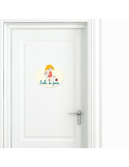 Plaques de porte,Sticker de porte Enfant: Salle de jeux fille