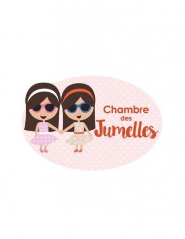 Plaques de porte,Sticker de porte Enfant: Jumelles