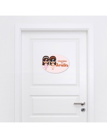 Plaques de porte,Sticker de porte Enfant: Jumelles