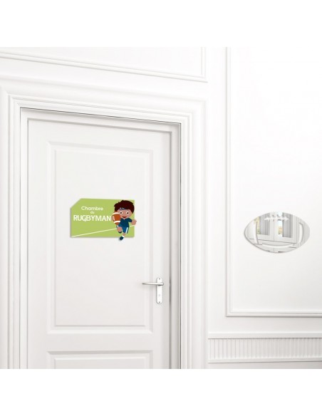 Plaques de porte,Sticker de porte Enfant: Rugbyman