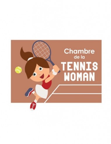 Plaques de porte,Sticker de porte Enfant fille: Tenniswoman