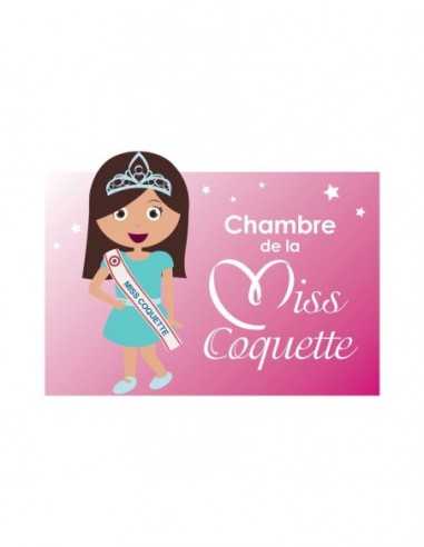 Chambre Poupée,Sticker de porte Enfant Fille: Miss coquette