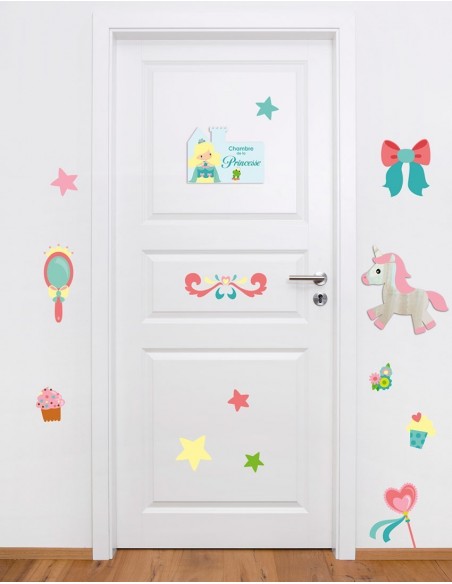 Chambre Princesse,Sticker de porte Enfant: petite princesse