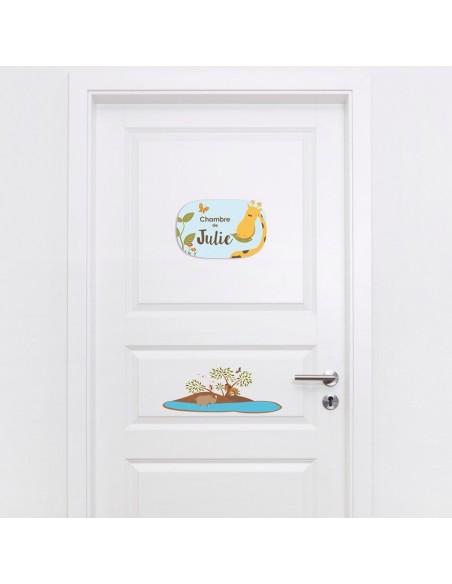 Chambre Savane,Sticker de porte Enfant Prénom personnalisable: