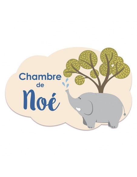 Chambre Savane,Sticker de porte Enfant personnalisée: Éléphant