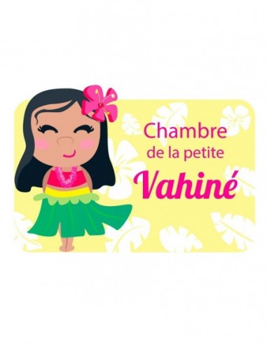 Thèmes chambre Fille,Sticker de Porte Enfant Fille: Vahiné