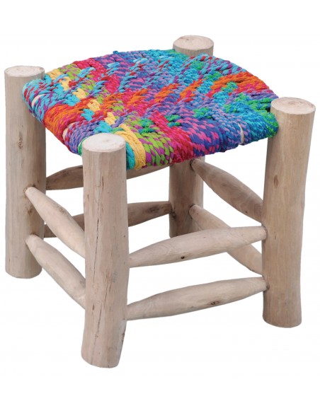 The Rug Republic,Tabouret Sahara Chindi 40 x 40 x 40