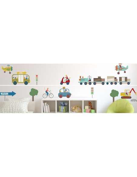 Stickers Voiture & Transports,Sticker enfant: frise transport