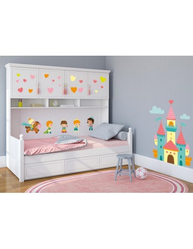 Sticker Enfant Chateau De Princesse Multicolore