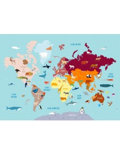 Poster enfant,Poster Géant plastifié: Carte du monde